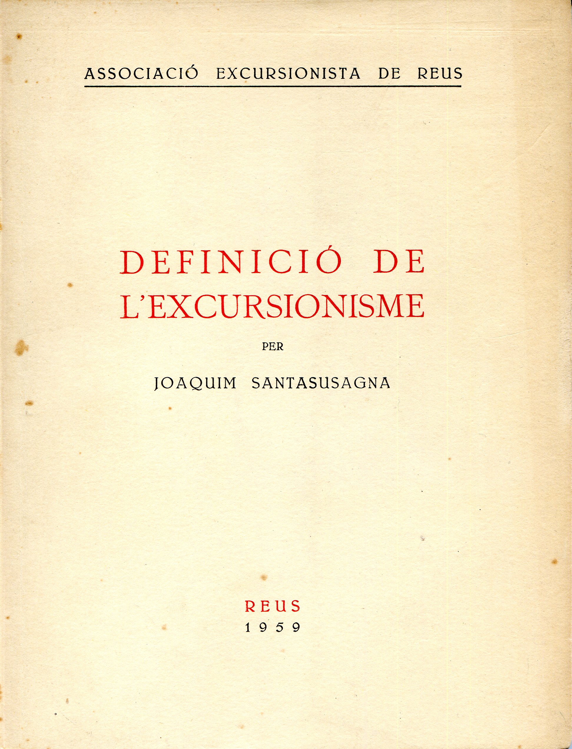 Definició de l'excursionisme - Portada